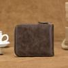 Men'S Wallet Short  New Vintage Casual Trifold Zipper Bag Youth Student Buckle Waist Chain Zero Wallet For Dad'S Birthday Gift