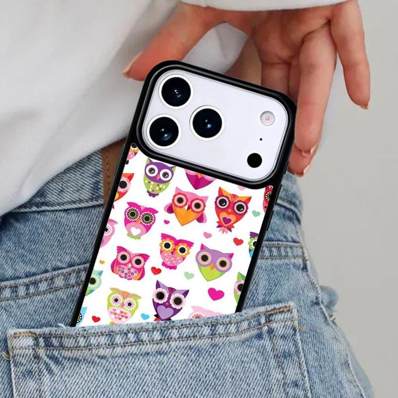 

Мультяшный коллаж с совой, мягкий чехол для телефона для iPhone 16e 15 14 13 12 17 Pro Max Plus Air 17pro, чехол Coque iPhone 14 Pro Max