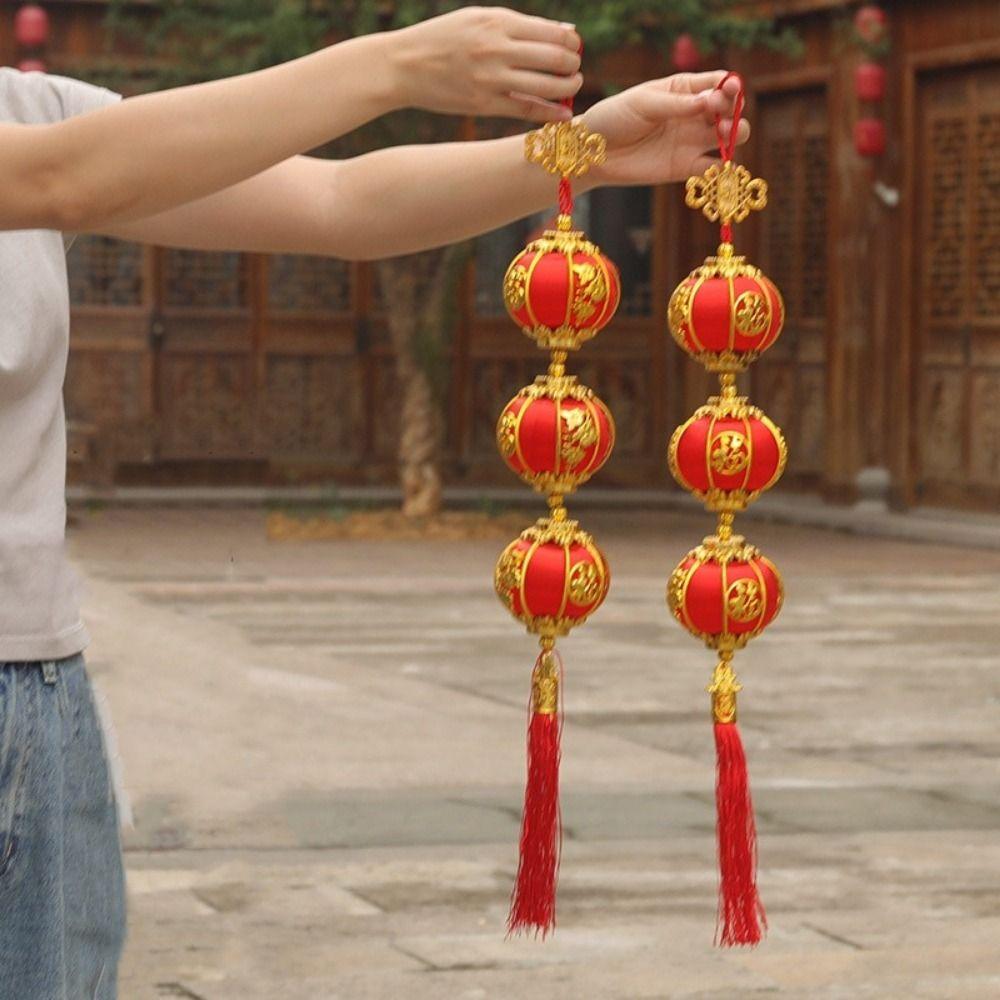 Fu Character New Year Lantern String Chinese Style Spring Festival Hanging Lantern  Window