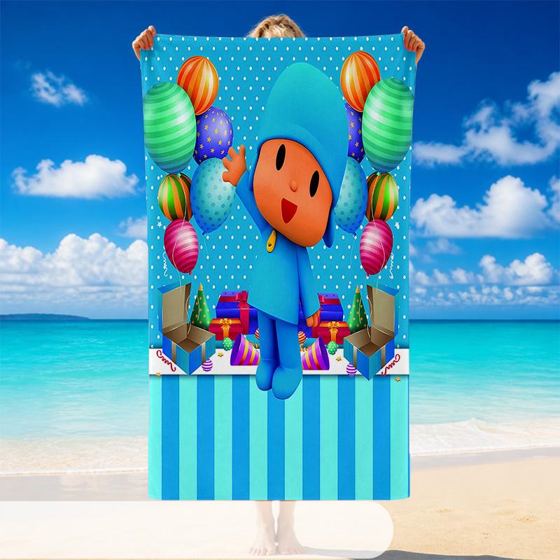 Asciugamano da Spiaggia Asciugatura Rapida Modello Pocoyo, Asciugamano Leggero Assorbente per Piscina Spiaggia Vacanze