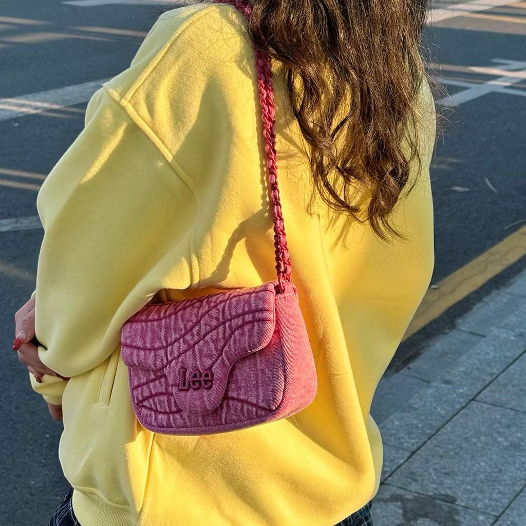 New Lee Denim Crossbody Bag Regular Women's Rose Red LE240102M-116