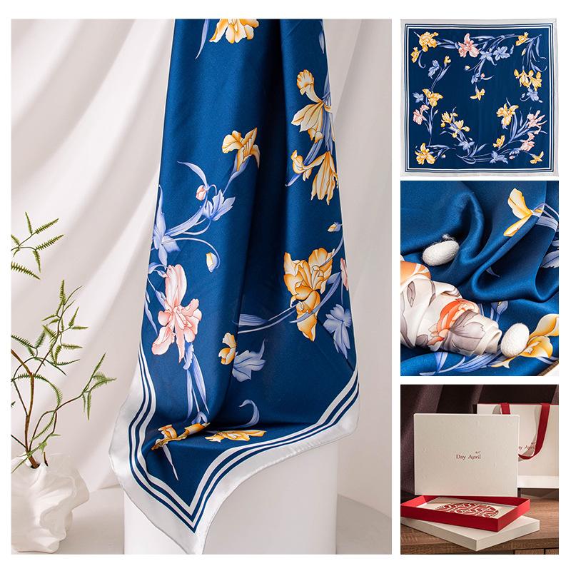 Summer new mulberry silk silk scarf women's outer scarf shawl square scarf versatile cross-border