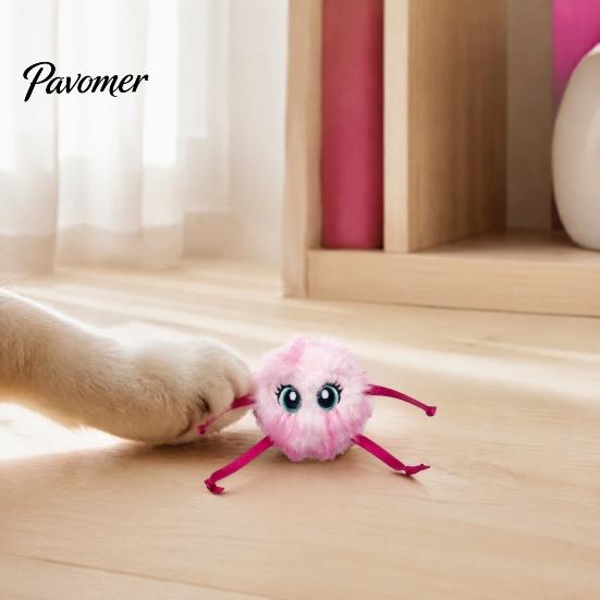 Stress Relief Toys for Bored Cats Electric Cat Ball Toy, Automatic Jumping Plush Ball, Interactive Cute Electronic Home Alone Self Rolling with Ribbon
