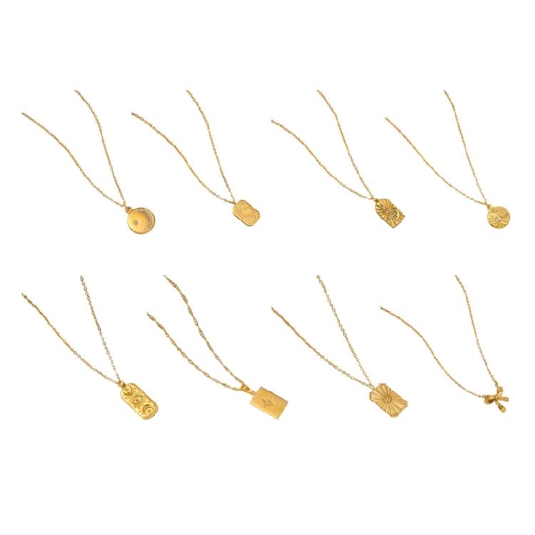 Women's Waterproof Star Pendant Necklace with Pearls Chain 18K Gold Plated Stainless Steel Materials Stylish Outfiuts