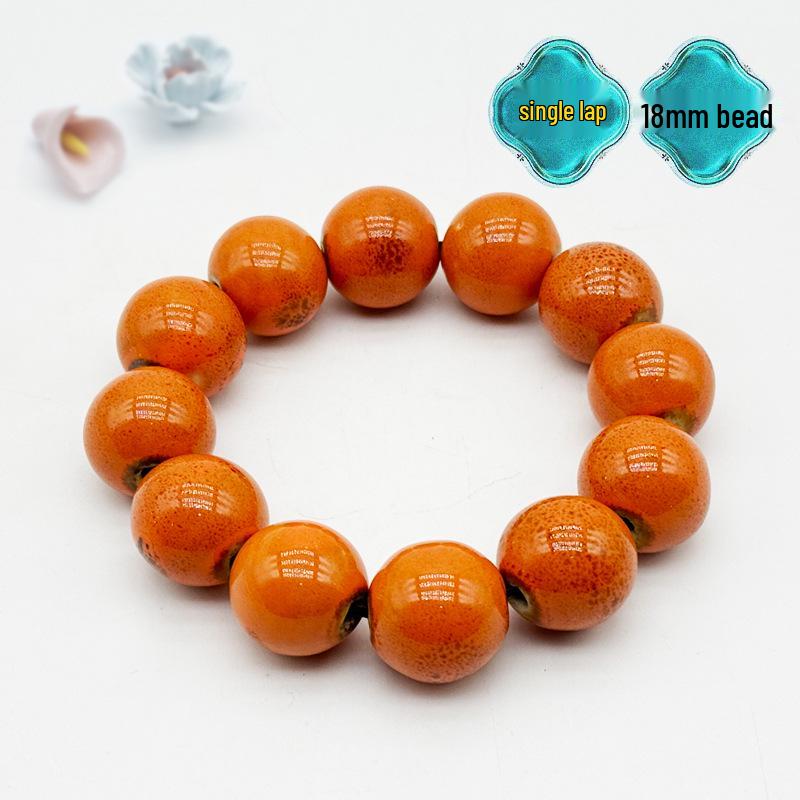 Jingdezhen Ceramic Beaded Bracelet: Unique Unisex Rosary with National Style Antiques and Large Beads - Popular Street Fashion.