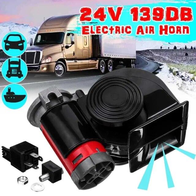 Motorcycle 12V 139DB Waterproof Loud Electronic Snail Ultra Compact Dual Air Horn Fit for Car Vehicle Yacht Boat SUV Bike Buses