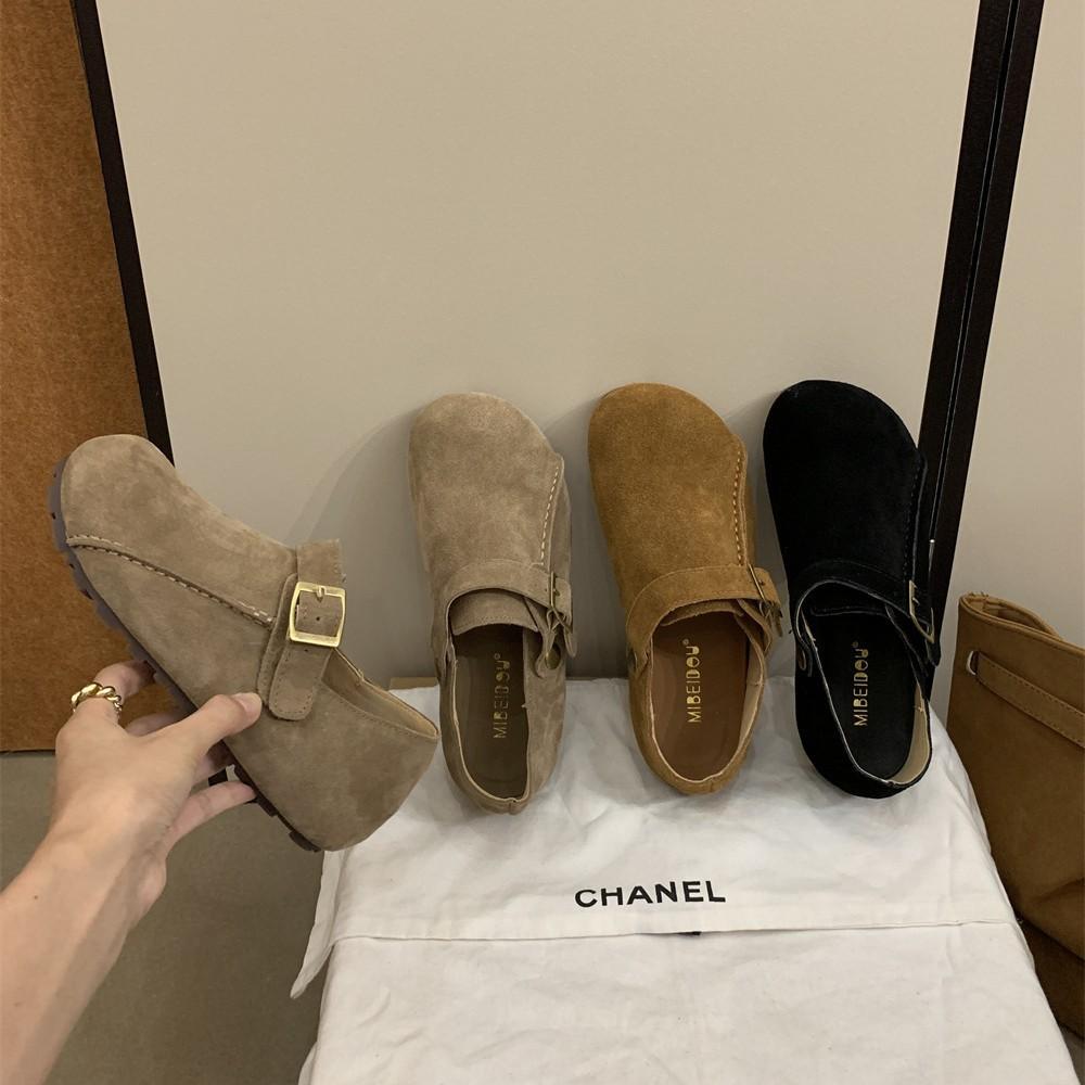 

2025 new round head thick sole matte flat bottom commuter work matte cowhide college style small leather shoes single shoes 40 чёрный