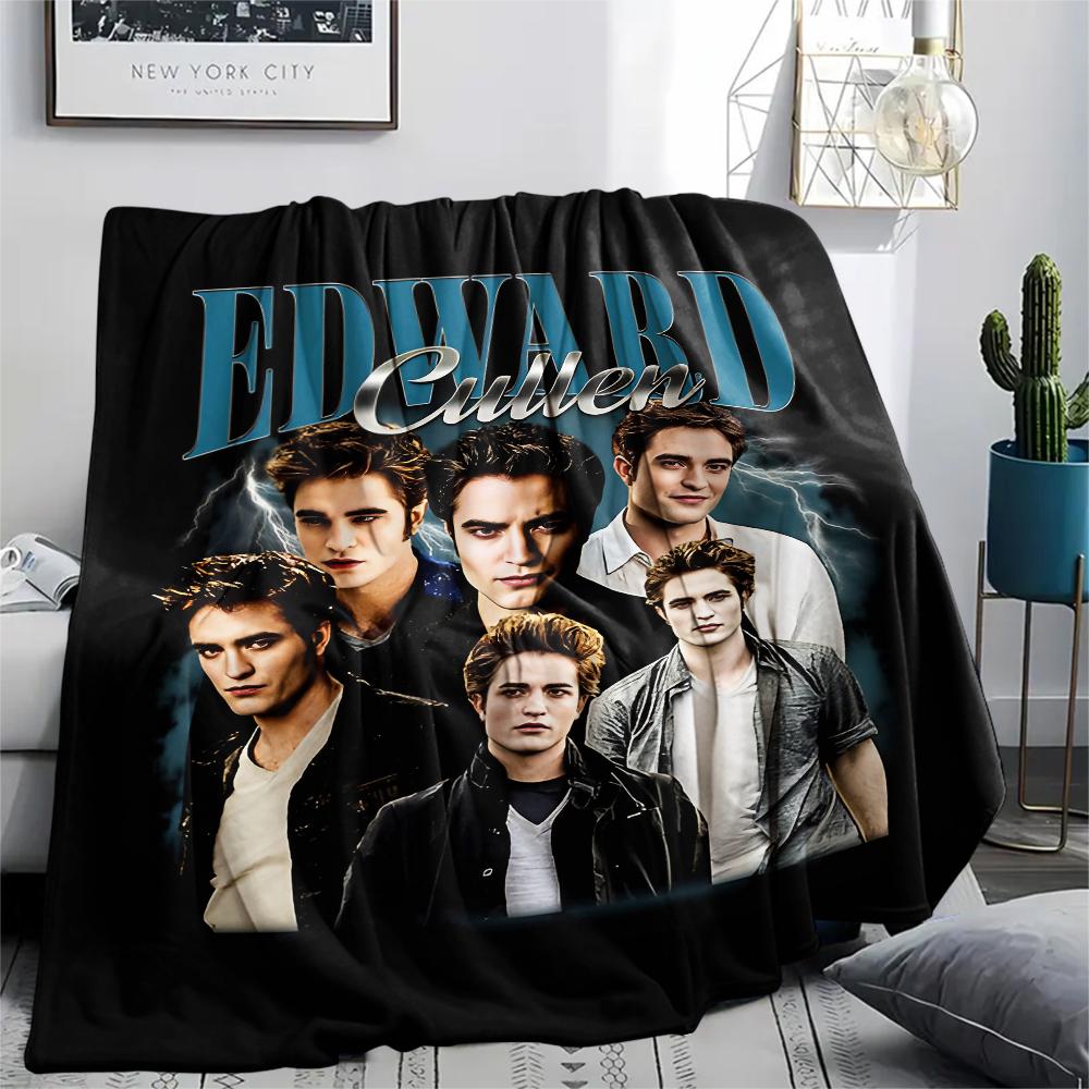 1 Stück Edward Cullen Druck Flanelldecke, Hohe Qualität für alle Jahreszeiten, Heimdekoration, Wärme und Komfort, Perfekt für Weihnachtsgeschenke