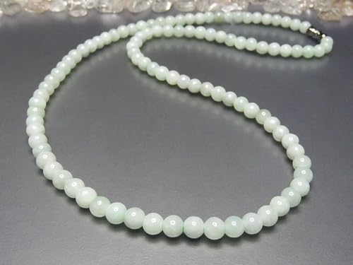 [Sekimachi] Jadeite Necklace, Genuine Jadeite, Approx. 5.5mm, Natural Stone, Approx. 52cm, Trivet, Charm