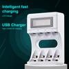 4 Slots Battery Charger with LCD Display for AA AAA Ni-MH Rechargeable Battery Smart Rechargeable