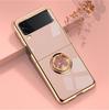 Applicable to Samsung Z flip1 mobile phone case electroplated magnetic ring soft case bracket flip1/1/1 anti-drop protective case