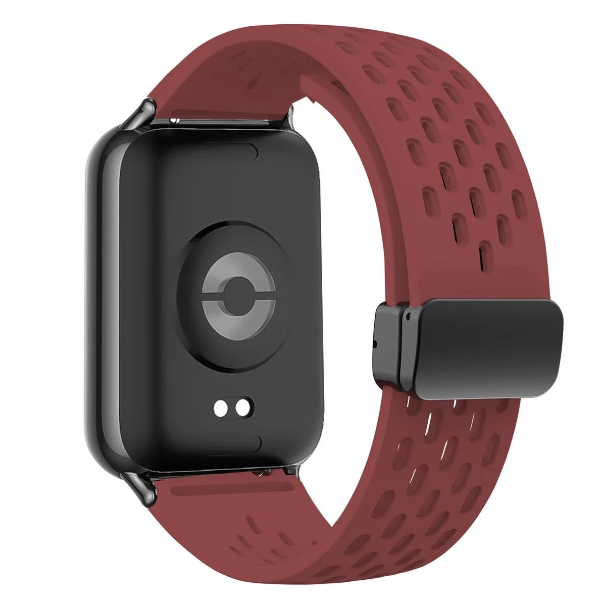 

Silicone Strap For Xiaomi band 8 Pro Replacement Sport Watchband For Redmi Watch 4 Correa Bracelt Magnetic Wrist Accessories Xiaomi band 8 Pro вино красного