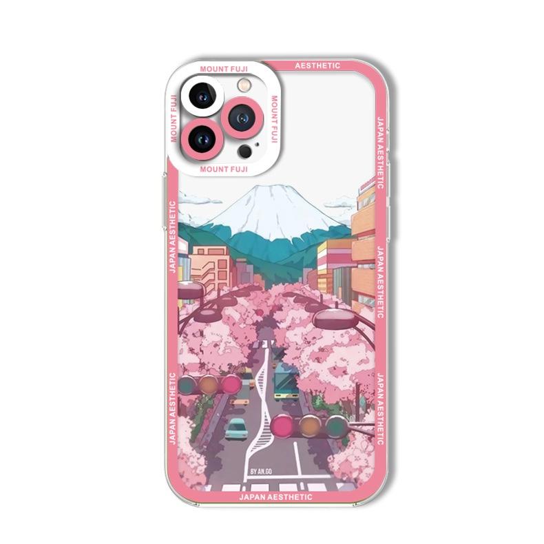 Cute Beautiful Anime Scenery Cherry Blossom Street Case For Xiaomi Redmi 15C 13C 13 12C A5 Redmi Note 15 14 13 12 Pro Plus 5G 4G