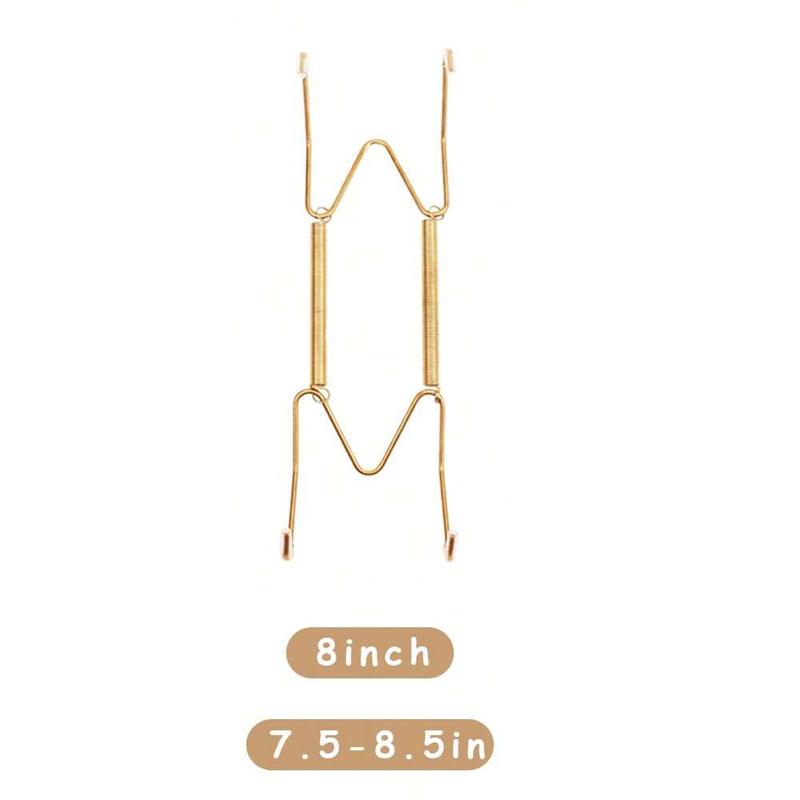4/6/8/10/12 Inch Plate Dish Hangers Holder W-shaped Wall Display Decorative Invisible Spring Hanging Hook Golden