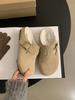 Mori retro velvet Boken shoes half slippers women's outerwear 2025 autumn and winter new thick-soled ugly cute fluffy slippers