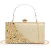 Borsa da sera da donna con strass intarsiati, texture di alta gamma, borsa a tracolla con catena per abito da sera