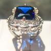 Classic Jewelry, Sapphire Court Hollow Pattern Ring, Platform Fast Order