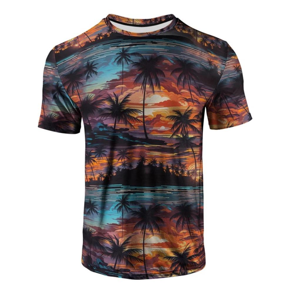 Mens Colorful Graffiti Pop Art Print T Shirt Casual Crew Neck Short Sleeve Streetwear Graphic Tops