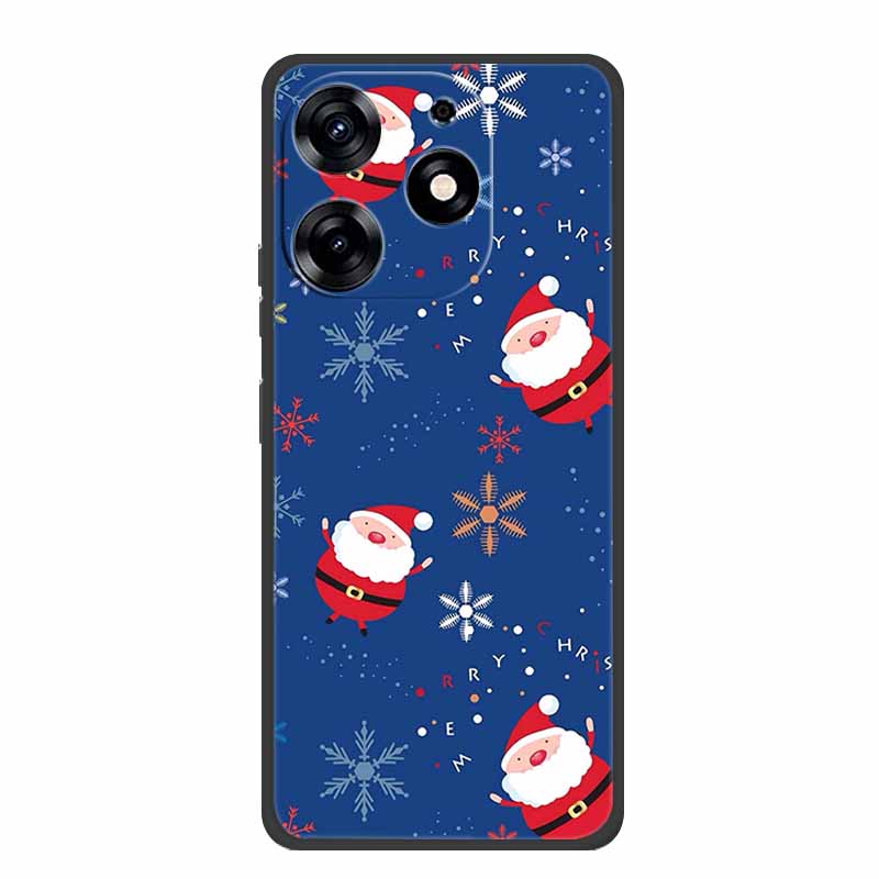 For Tecno Spark Go 2024 Case Merry Christmas Xmas Black Silicon Soft Back Cover Case For Tecno Spark 10 Pro 10C Pop 8 Phone Case