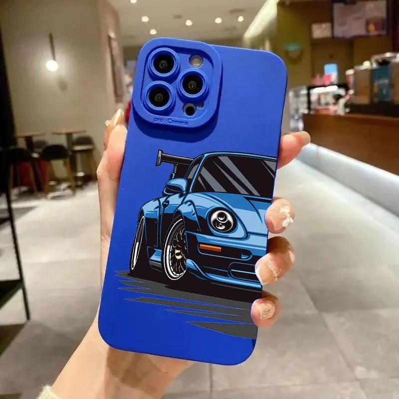 Personalized Fashion Car Pattern Phone Case For IPhone 11 12 13 14 15 16 Pro Max Mini X XS XR Max 7 8 Plus SE Soft SiliconeCover