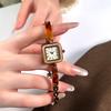 Niche Retro Fine Chain Women'S Watch, Small And Exquisite High-End Amber Temperament Quartz Small Square Watch