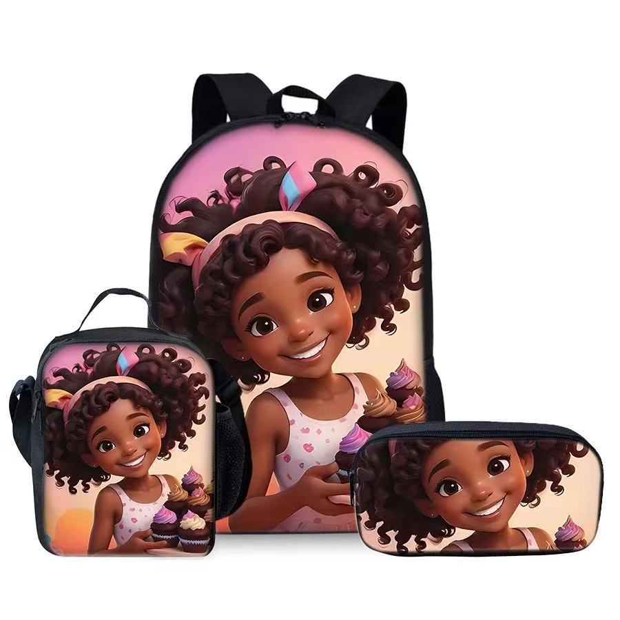 Kids DIY Backpack for Girls, Large Capacity Lightweight Student Bookbag, Kindergarten Lunch Bag Pencil Case