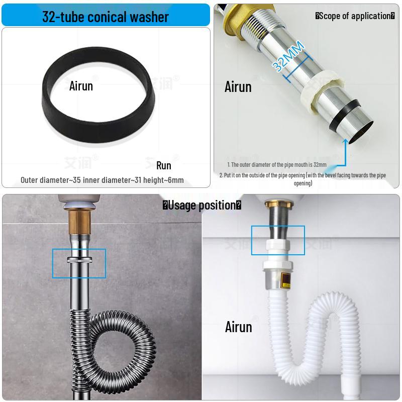 Gumový těsnicí kroužek pro kuchyňský dřez pro těsnění odpadní trubky