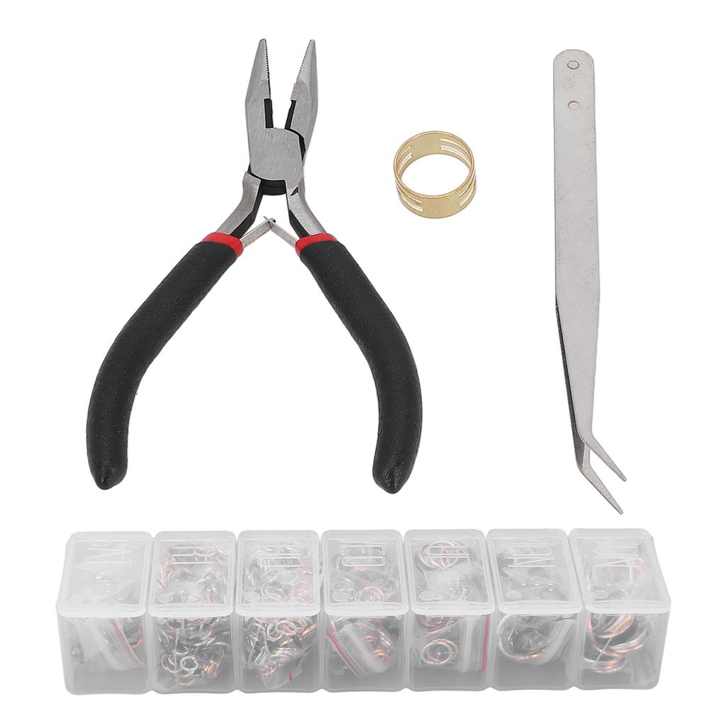 DIY Jewelry Finding Kits Single Ring Opening and Closing Ring Set Jewelry Material Package Mixed Color