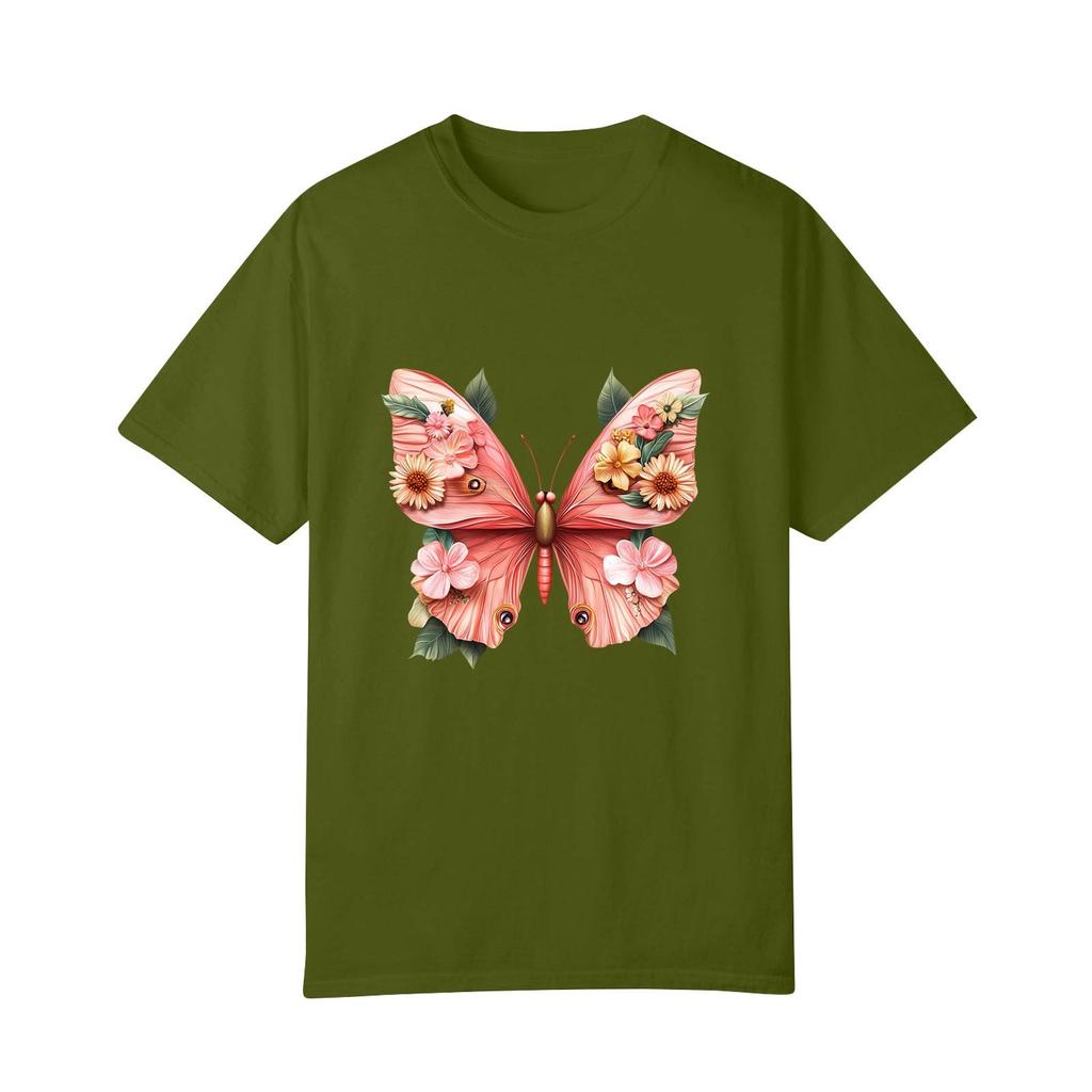 Women's Casual Round Neck Short Sleeve Pullover Printed T-Shirt Top