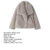 Women's Faux Fur Fuzzy Coat Casual Fluffy Long Sleeve Lapel Shaggy Jacket Winter Furry Open Front Short Coat