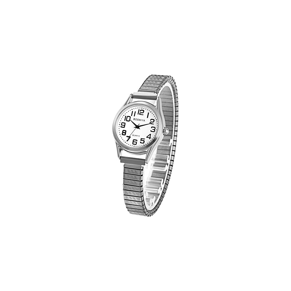 Fashionable Women s Analog Quartz Watch Silver Stainless Steel Bracelet Waterproof Free Size