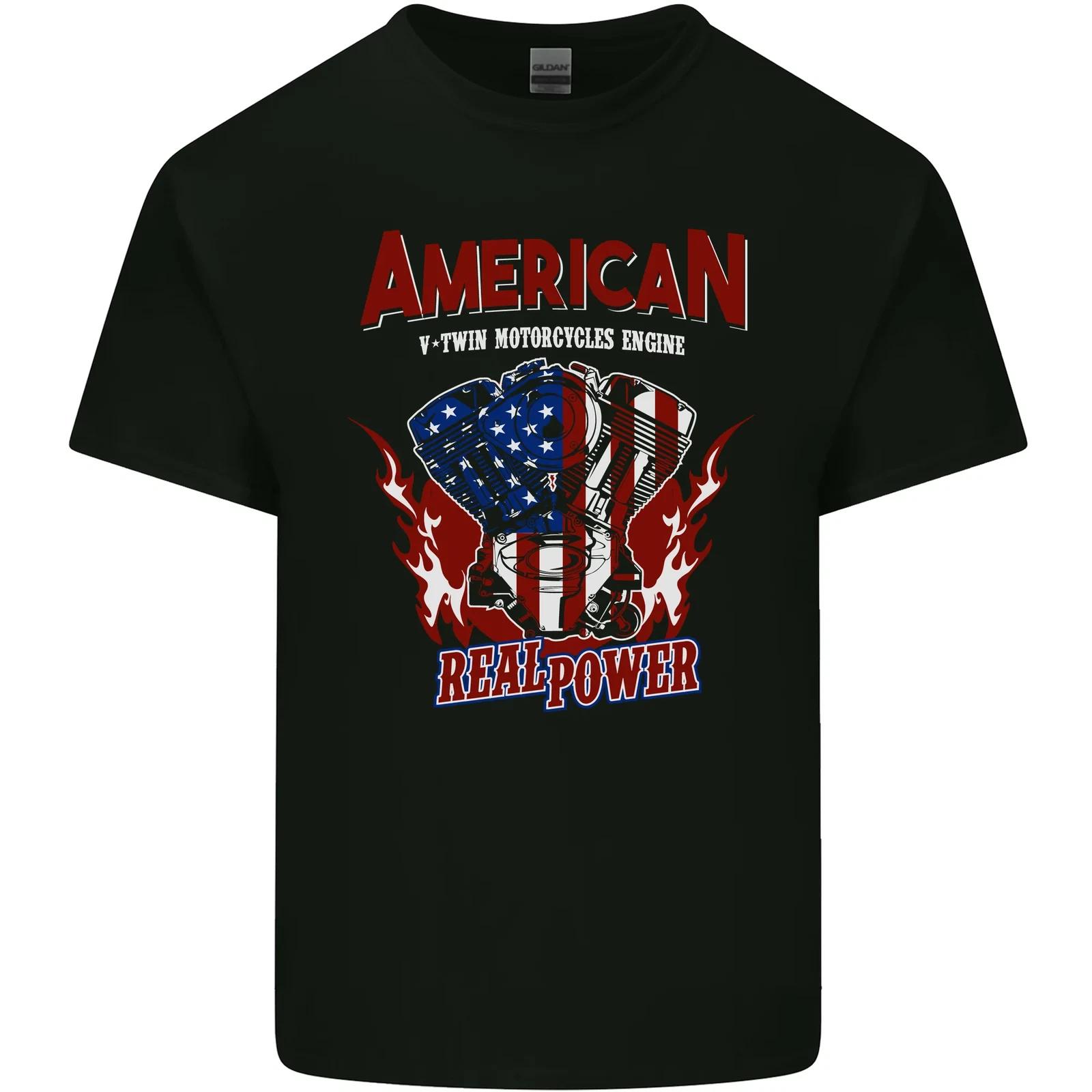American V Twin Motorcycle Biker Chopper Kids T-Shirt Childrens 4XL