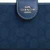 New COACH Corner Zip Calfskin Wallet Medium Women's Marine Blue CU402-SVPM1