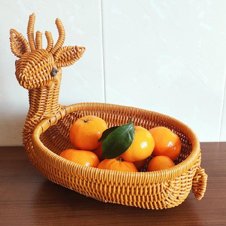 Charm Deer Shape Handwoven Bin Craft Of Sturdy PP Materials Great For Home And Kitchen Use