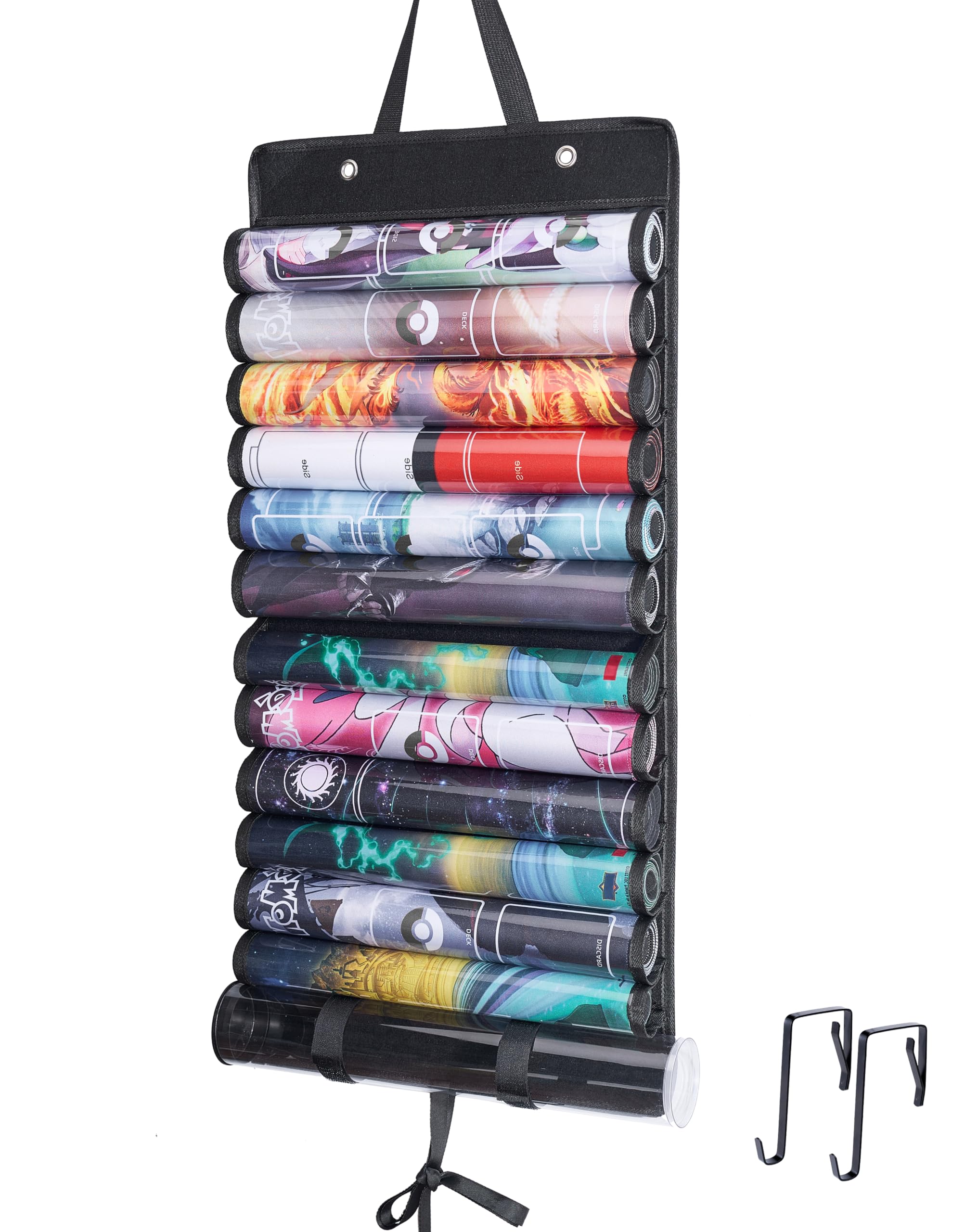 

Чехол для плейматов для хранения плейматов Настенный карман для 12 плейматов 1 карточная игра Большое портативное хранилище + Туба, Чехол, Пыленепроницаемый, Подвесной, Вместимость, (12