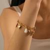 Stainless Steel Hollow out Love Simulation Pearl Turquoise Bracelet For Women Wrist Chain Jewelry Party Gift