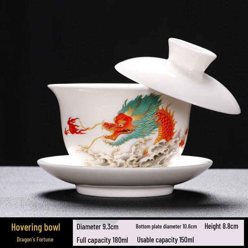 High-Grade Ceramic Rotating Gaiwan Tea Bowl