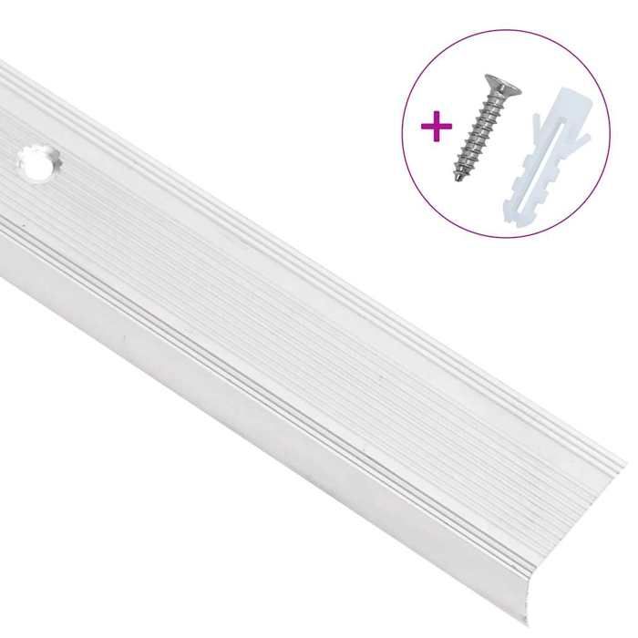 VidaXL Stair Nosing L-shape 5 Pcs Aluminium 100 Cm Silver, Stair Treads, Stair Edges, Stair Profiles, 146754