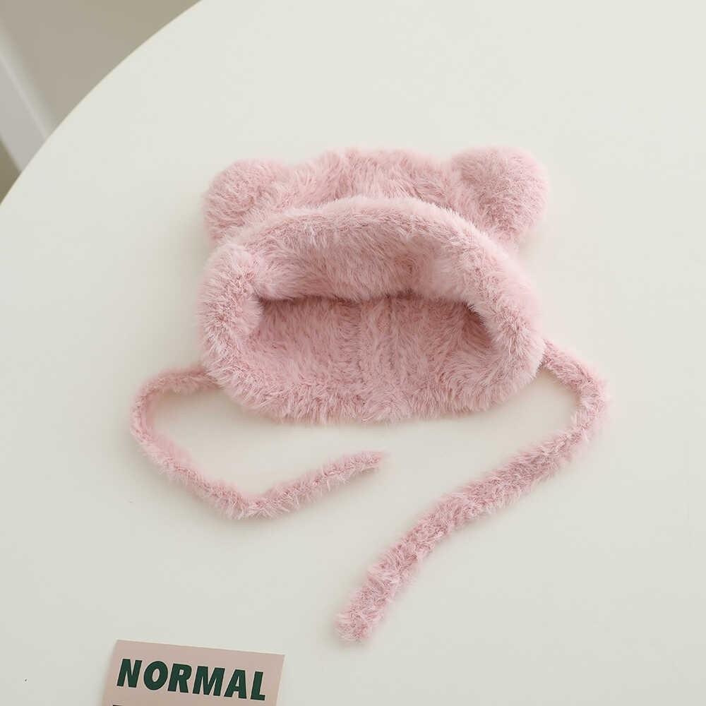 Plush Earmuffs Cap Solid Velvet Toddler Warm Headgear Cute Kids Beanies Winter
