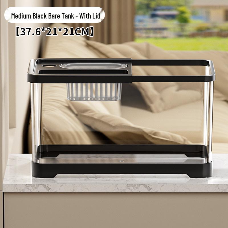 Premium Turtle Tank with Ecological Design, Sunning and Climbing Platforms, Desktop-Friendly with Lid, Also Suitable for Goldfish