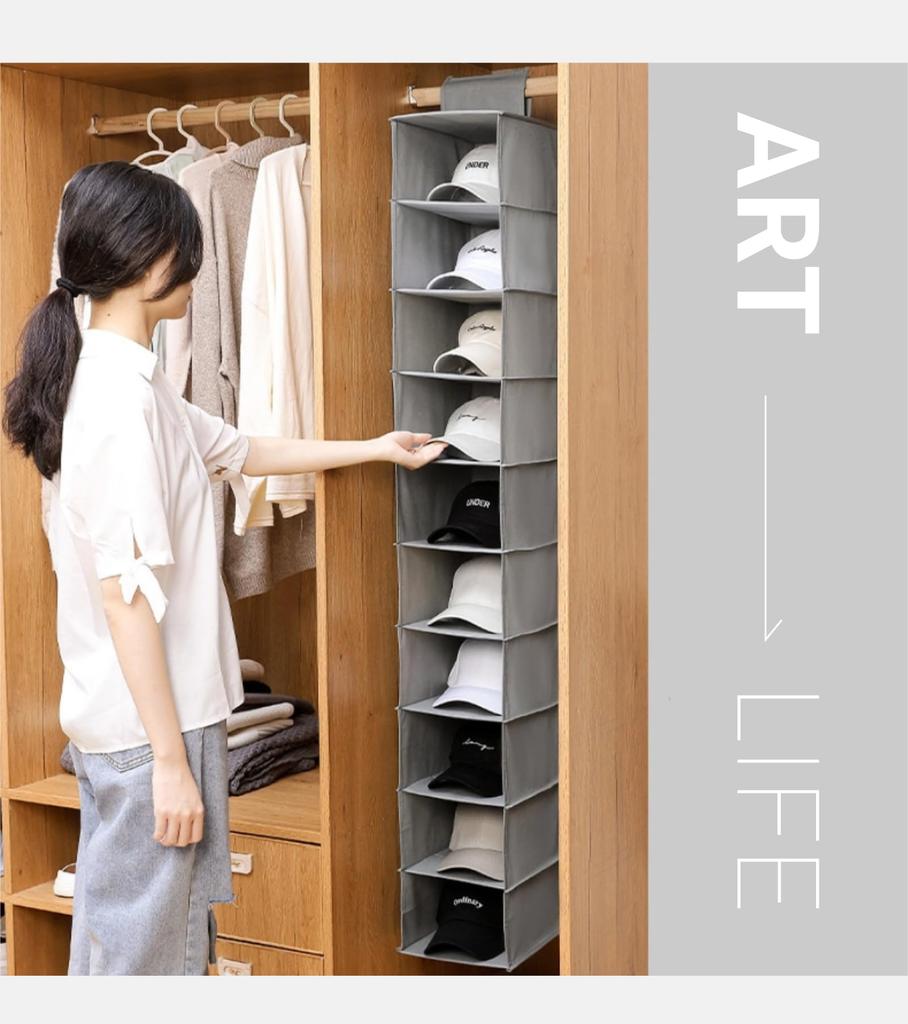 Hanging Storage Closet Hat Rack Shoe Storage Shoe Rack Cap Hat Storage Case Baseball Cap Rack Large Capacity Multifunctional Cap Storage Hanging