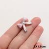 3pc Girl Pendant Hot Pink Oil Dripping Stainless Steel Plant Tree Flower Charm Pendants For Jewelry Making Supplies DIY Keychain