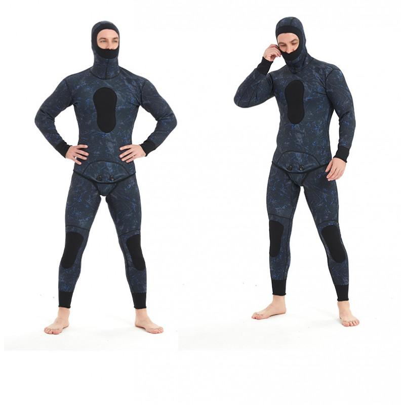Herren Tarnung 3mm/5mm Neopren Neoprenanzug Set Schnorcheln Surfen Tauchen Schwimmen Wärme UV-Schutz