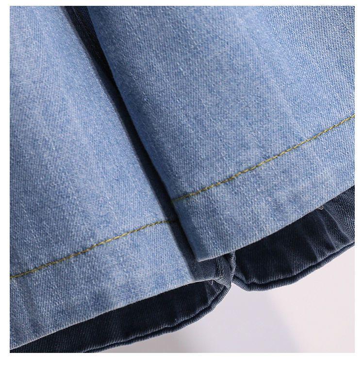 High-Waisted Loose Denim Shorts for Plus-Size Women - Summer Trendy Wide-Leg Elastic Waist 