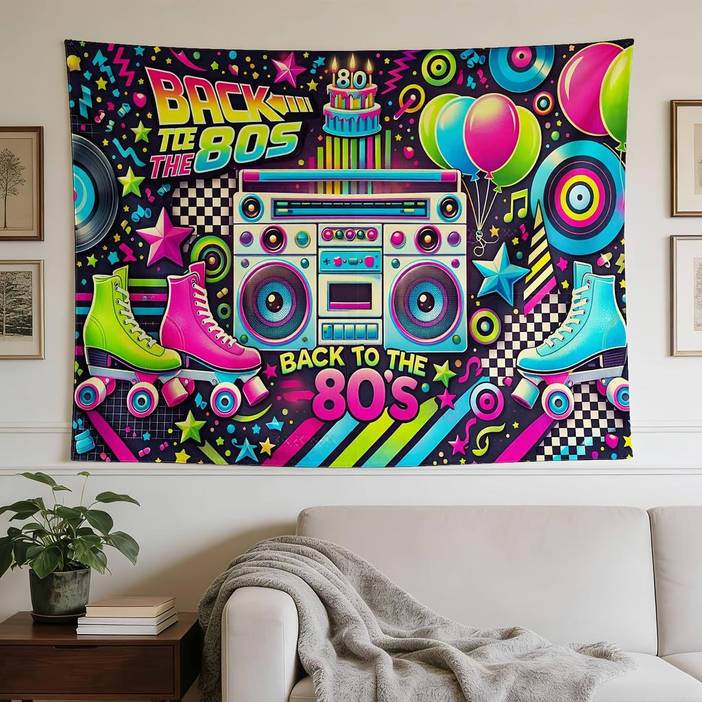 A Stylish Tapestry, Colorful Retro Memorabilia, Perfect for Sprucing Up Wall Decor in Homes, Dorms And Bedrooms