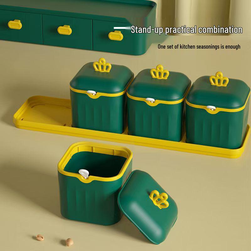 Moisture-Proof Seasoning Box Set: Sealed Spice Jars & Multi-Compartment Storage