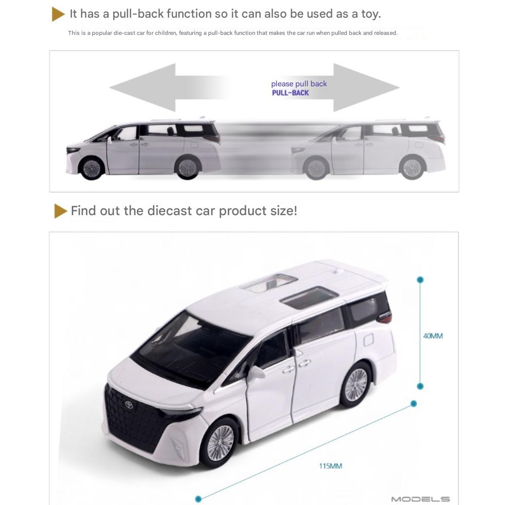 Welly 2024 Toyota Alphard Kovový model 115 x 40 mm