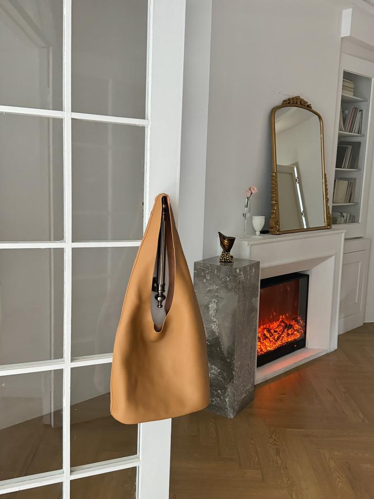 Torba typu top layer z krowiej skóry, bardzo prosta torba na ramię, duża pojemność, torba typu bucket, luźna skórzana torba damska