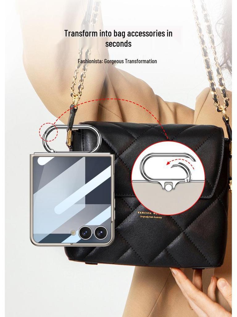 Samsung Z Flip 7 Oval Ring Phone Case - New, Simple Design for Folding Phones