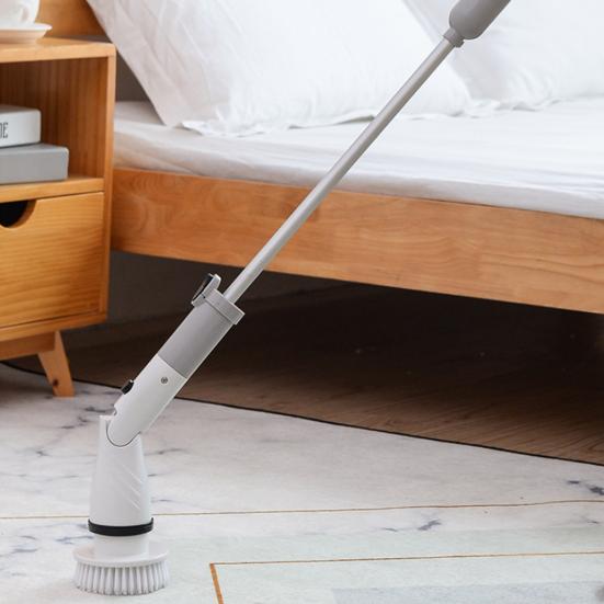 Electric Scrubber Cordless Power Cleaning Brush with Extension Arm and 4 Replaceable Bathroom Cleaning Brush Heads Ideal